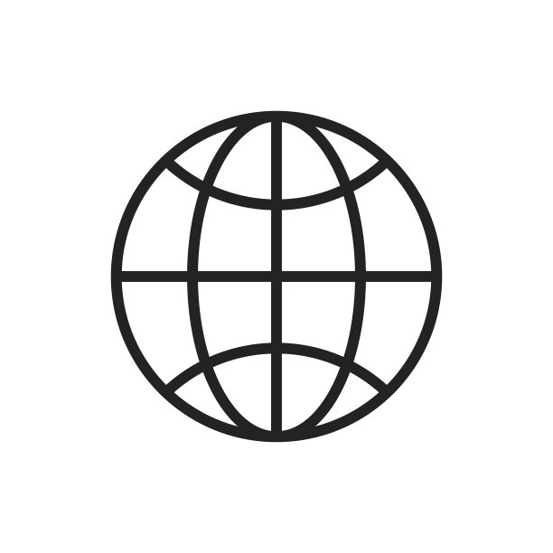全球和地球行星网络图标在线条风格图片下载
