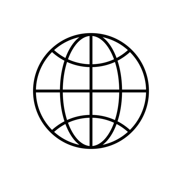 全球和地球行星网络图标在线条风格图片下载