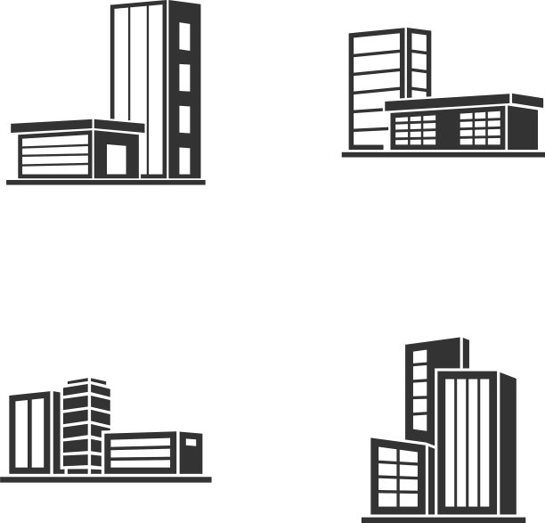 集现代城市天际线标志设计模板图片下载