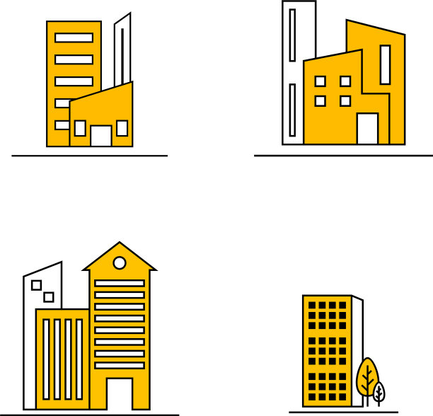 集现代城市天际线标志设计模板图片下载