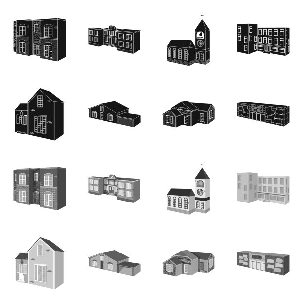 设计立面与房屋标志的集合图片下载