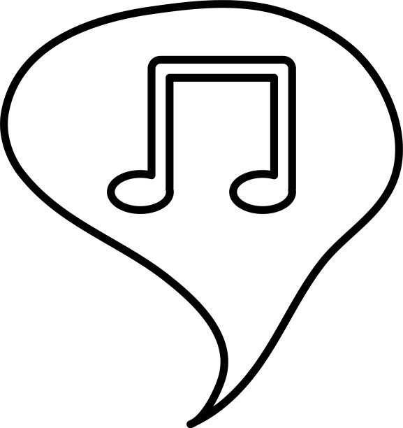 带有音符符号的对话气泡图片下载