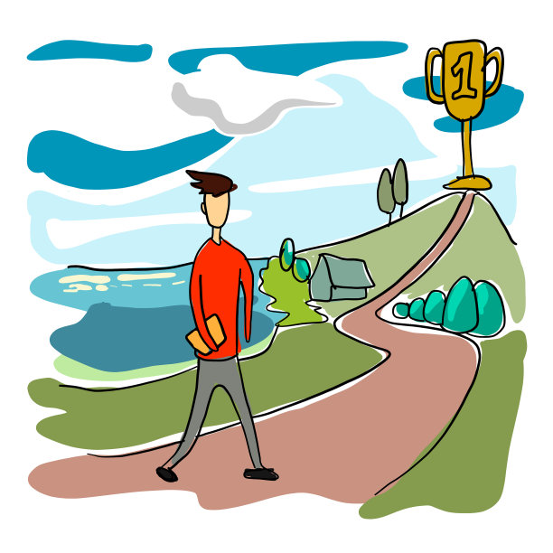 简单的绘画风格，一个人拿着一本书图片下载