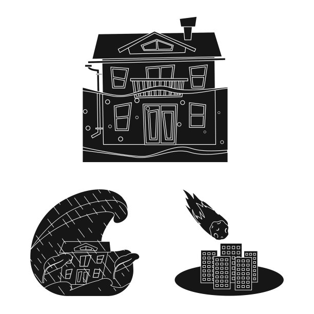 设计灾难和碰撞标志集图片下载