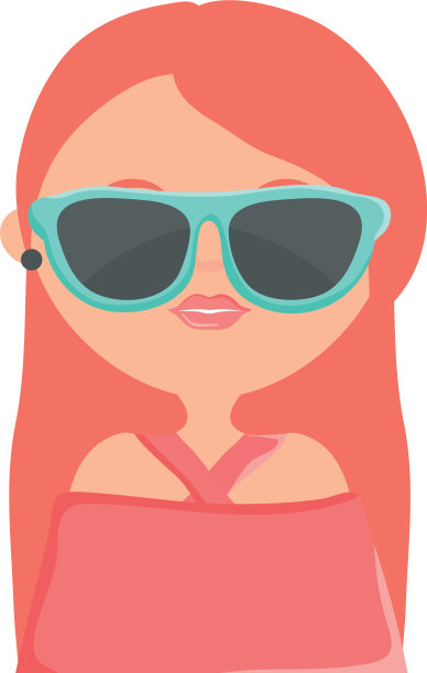 可爱的女人与太阳镜街头风格的性格图片下载