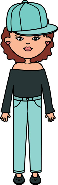 可爱的女人与运动帽街头风格的性格图片下载