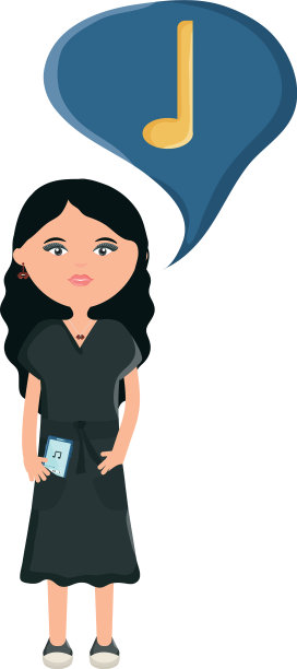 女人一边听音乐一边用智能手机说话图片下载