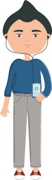 快乐的小男孩用音乐播放器听音乐图片下载