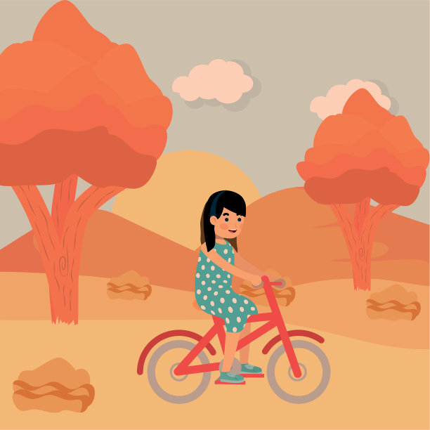 女性骑自行车设计图片下载