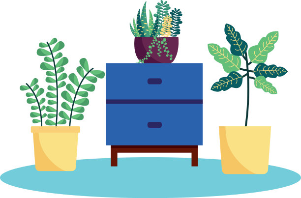 植物和家具设计图片下载