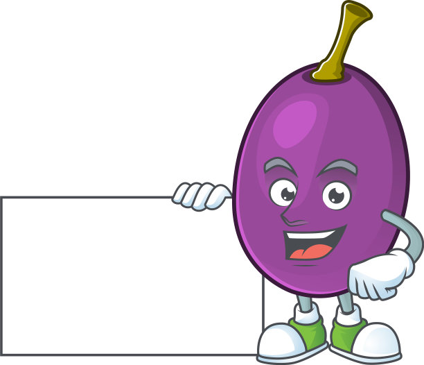 与板葡萄酒水果卡通人物的白色图片下载