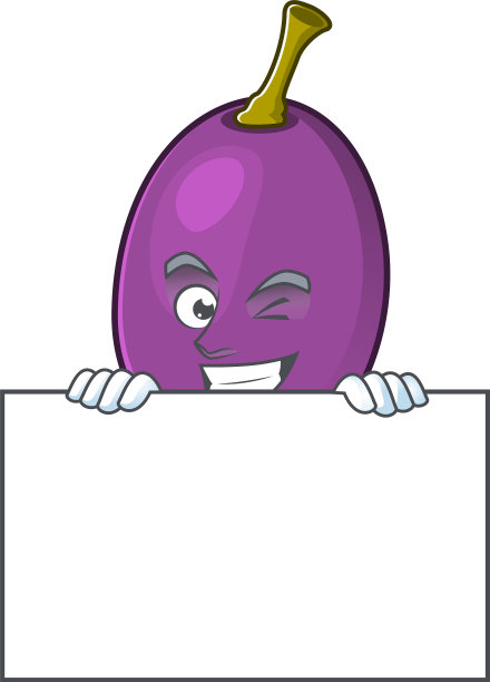 与板酒水果卡通人物咧嘴而笑图片下载