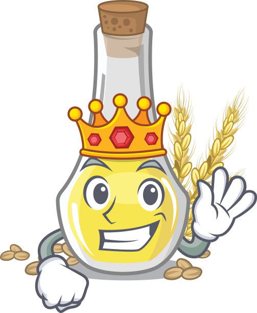 卡通桌上的小麦胚芽油王图片下载