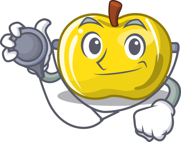 博士黄苹果片卡通形状图片下载