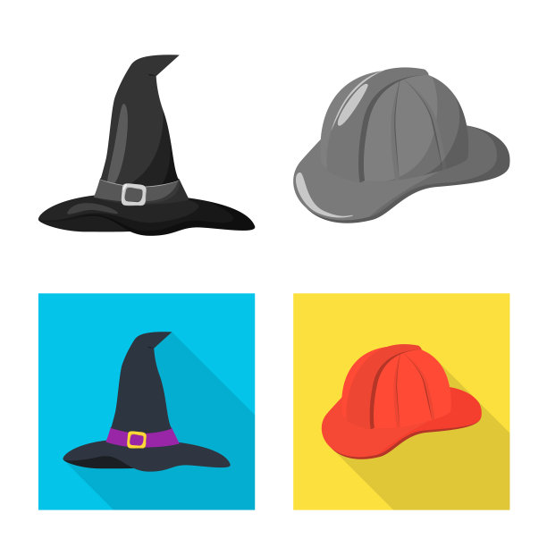 设计服装和帽子标志集图片下载