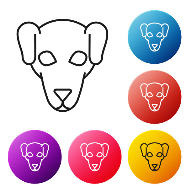 黑线猎犬图标孤立在白色图片下载