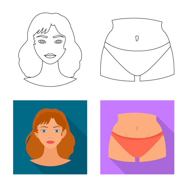 隔离的对象主体和部件图标集主体图片下载