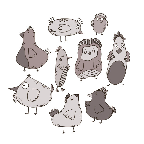 收集可爱的手绘小鸟图片下载