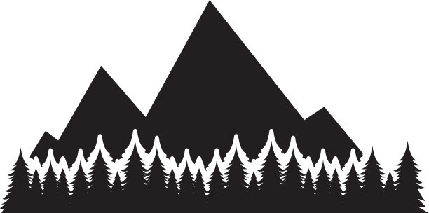 山地平面设计模板孤立图片下载