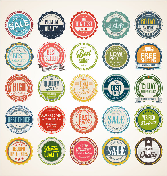 复古徽章和标签收集3图片下载