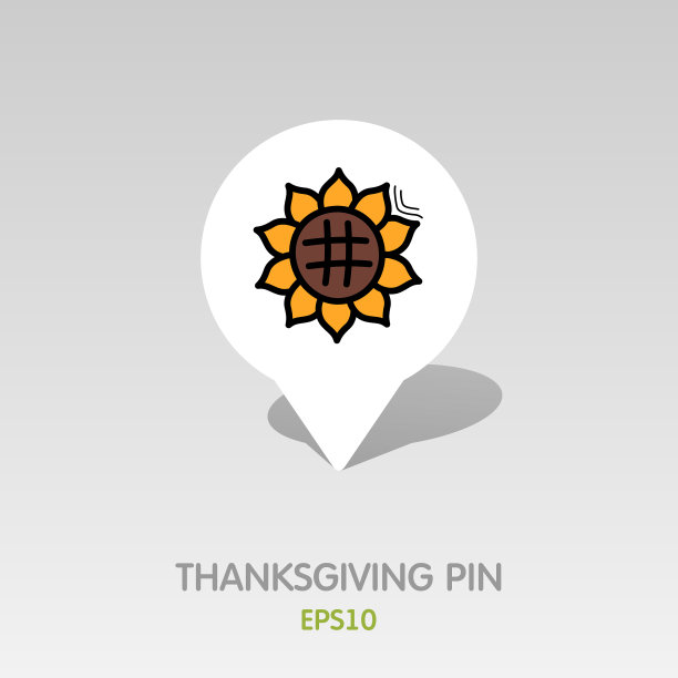 向日葵图钉图标收获感恩节图片下载