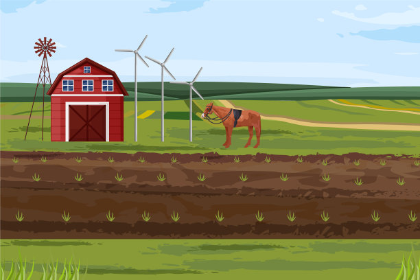 农田农村标签布局图片下载