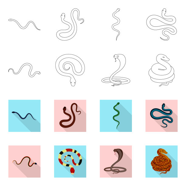 孤立物体哺乳动物和危险标志集图片下载