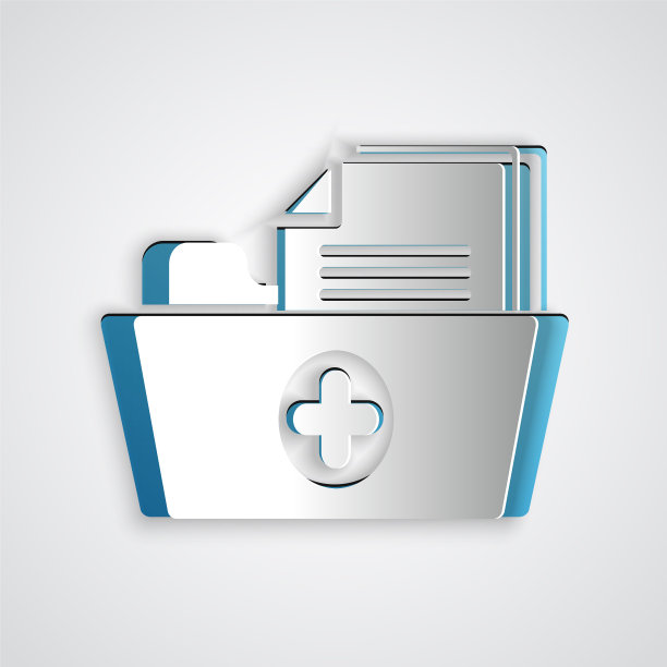 剪纸医疗卫生档案夹图片下载