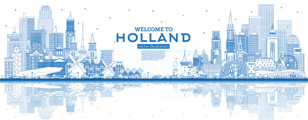 欢迎来到荷兰蓝色天际线图片下载