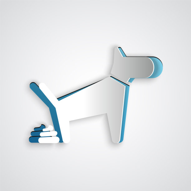 剪纸狗大便图标孤立在灰色图片下载