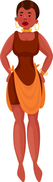 非洲妇女在民族服装光栅图片下载