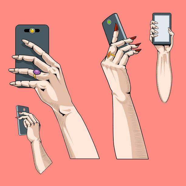 设置四个手与手机在不同图片下载