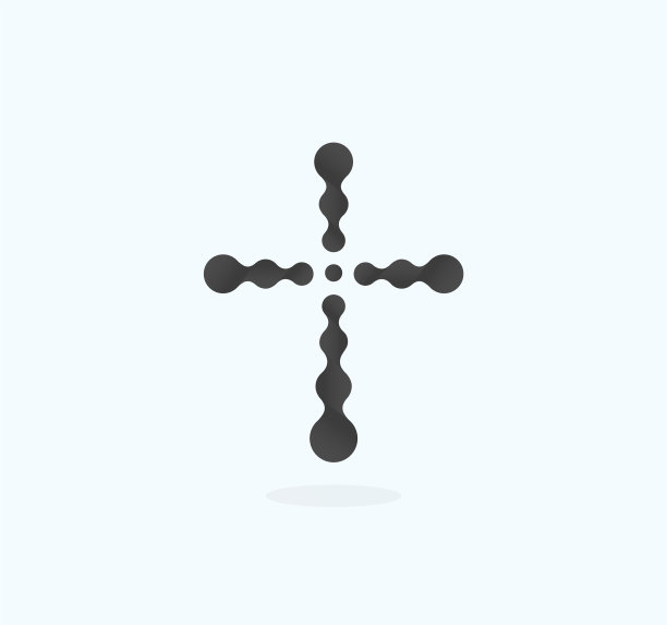 基督教符号黑色连接点图标图片下载