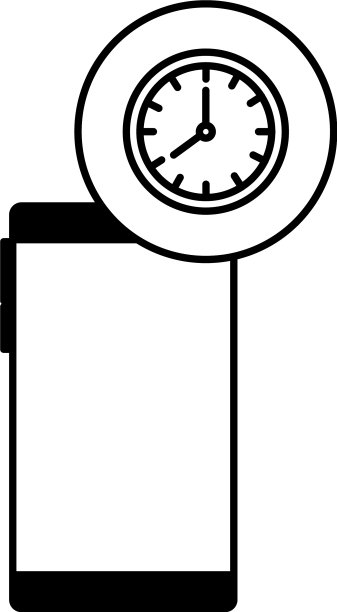 带时钟的智能手机设备图片下载