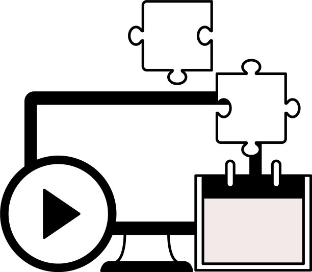 带有日历和拼图的台式电脑图片下载