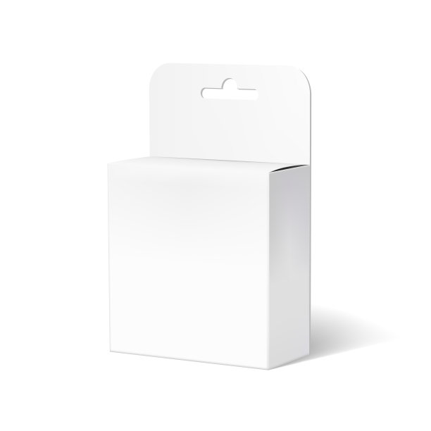 带挂槽的白色产品包装盒图片下载