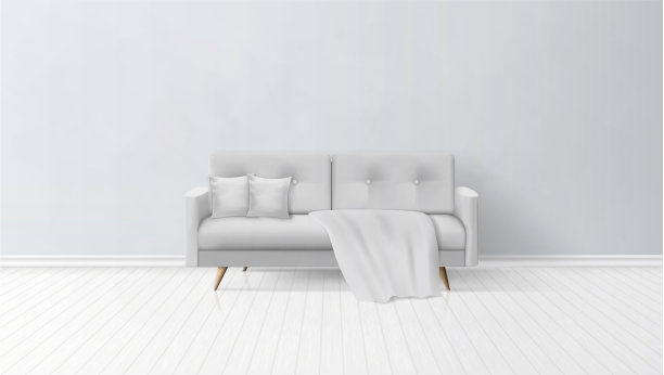 简单的客厅内部搭配灰色沙发图片下载