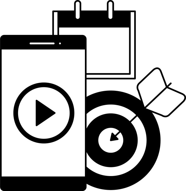 有成功目标和日历的智能手机设备图片下载