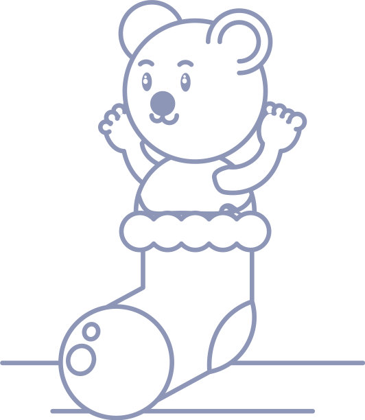 可爱的小熊宝宝动物在袜子图片下载