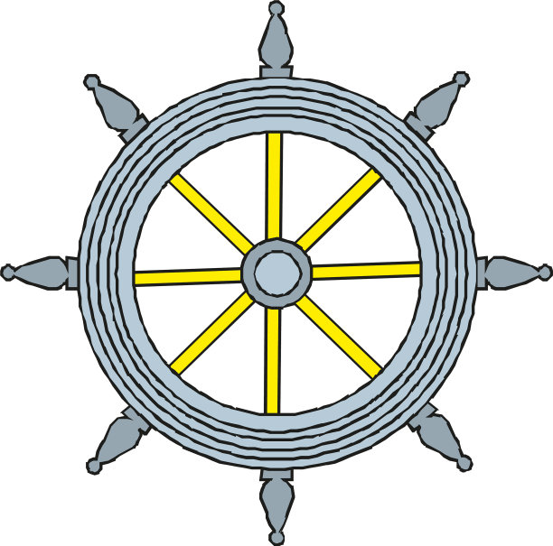白色背景上的海船方向盘图片下载