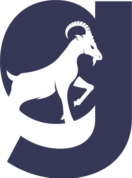 字母e和山羊标志模板设计图片下载