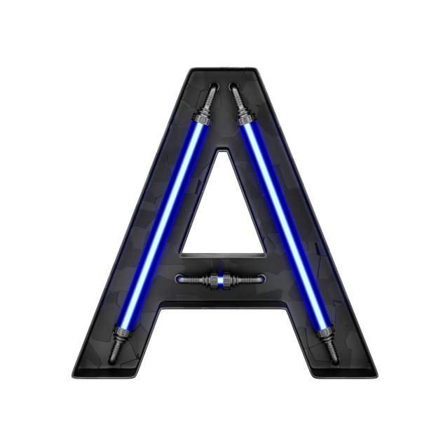 未来技术的字体。字母a 3d渲染。图片下载