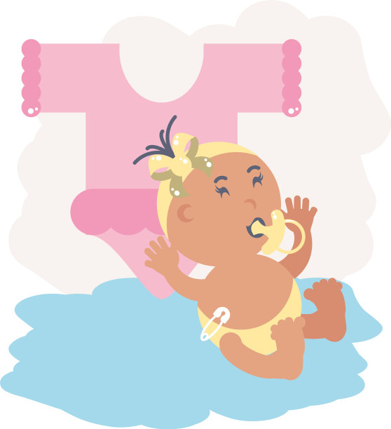 可爱的小女孩带着奶嘴和衣服图片下载