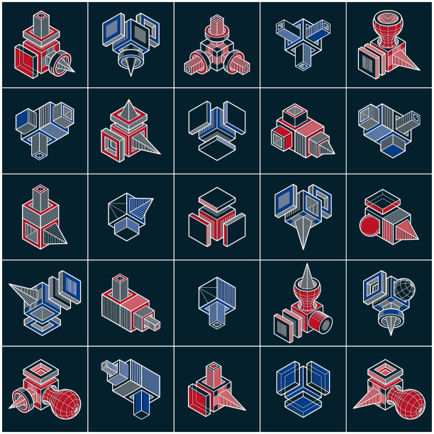 工程抽象几何形状简单集合图片下载