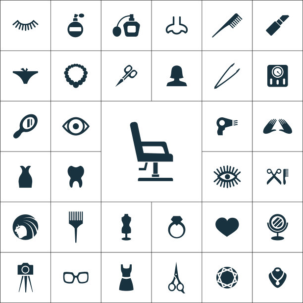 美容院图标通用集图片下载