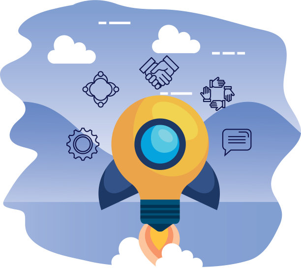 灯泡灯火箭启动与设置图标图片下载