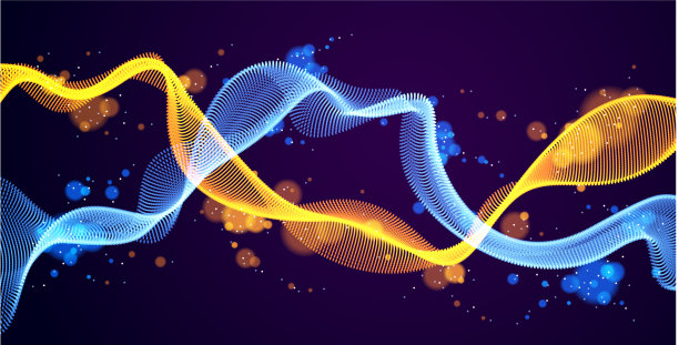 动态粒子相互间的声波流过图片下载