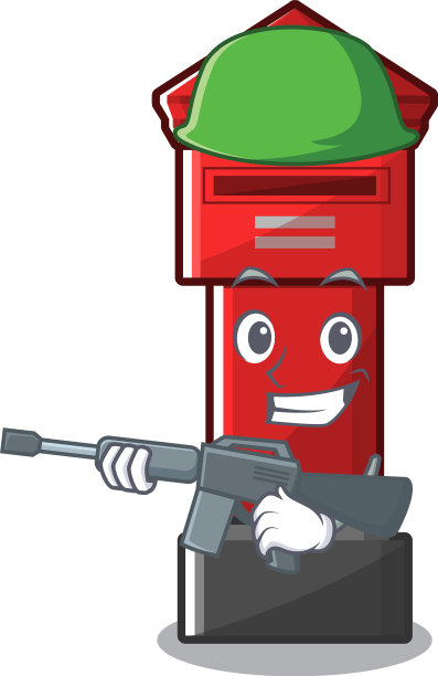 军用邮筒与卡通隔离图片下载