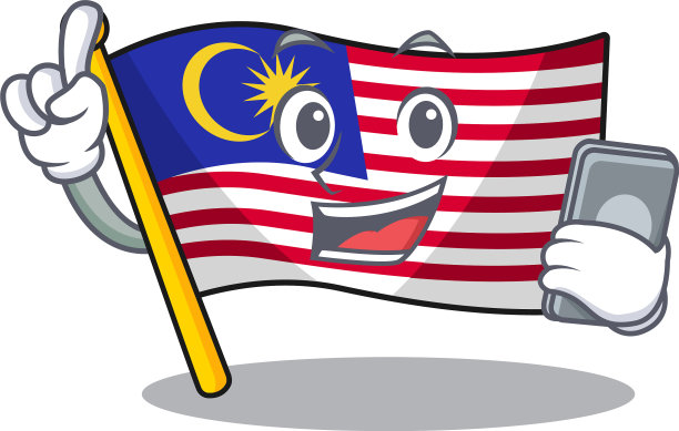 与卡通形状的马来西亚手机旗图片下载
