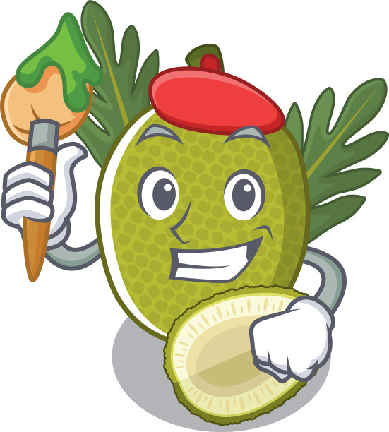 艺术家油炸面包果在卡通碗图片下载